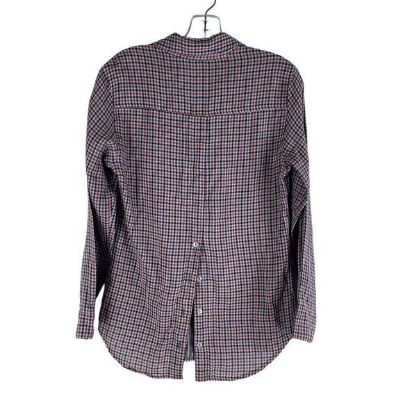 Jet John Eshaya Check Pattern Back Button Shirt Red Blue Made USA Size S - Picture 4 of 7